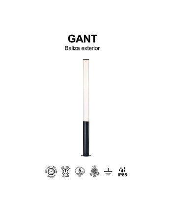 GANT * BOLARDO 155CM IP65 32W 3000K NEGRO